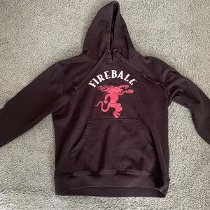 Fireball Black Hoodie with Red Graphic